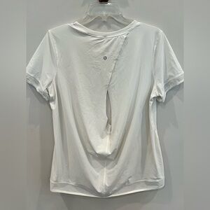 Lululemon Athletica White Short Sleeve Cut Out T-Shirt